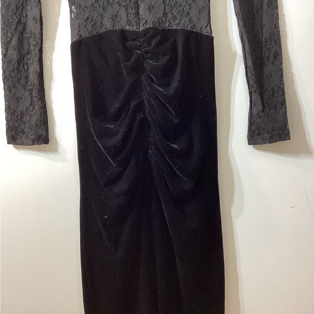 Bardot helenie velour lace maxi dress in‎ black - Picture 12 of 15